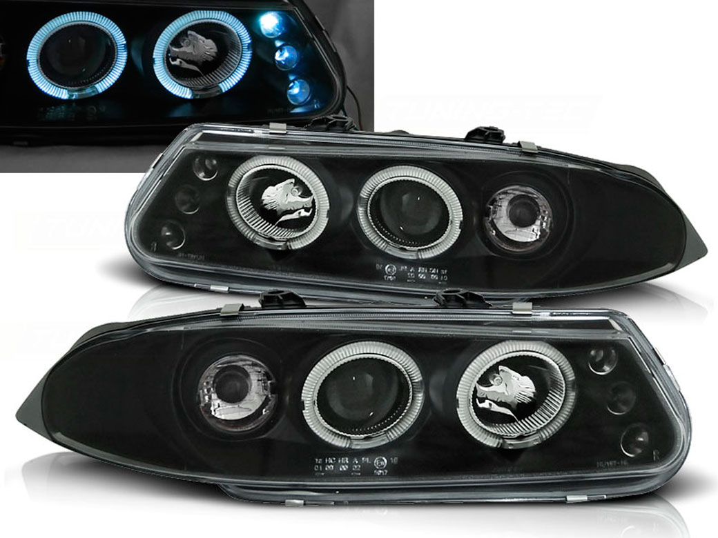 Frontlykter ROVER 200 1995-2000 ANGEL EYES BLACK