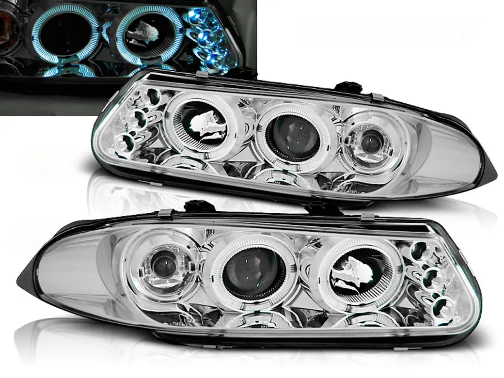 Frontlykter ROVER 200 1995-2000 ANGEL EYES CHROME