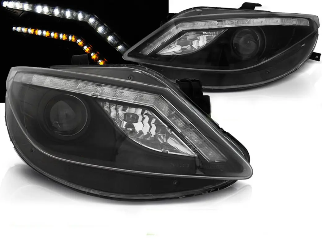 Frontlykter SEAT IBIZA (6J) 2008-2012 DAYLIGHT BLACK LED INDICATOR