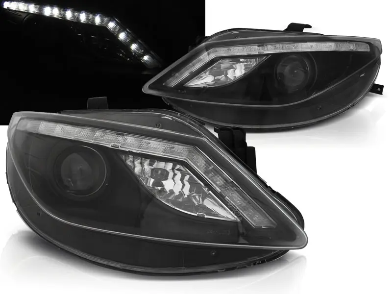Frontlykter SEAT IBIZA (6J) 2008-2012 DAYLIGHT BLACK – bilde 2