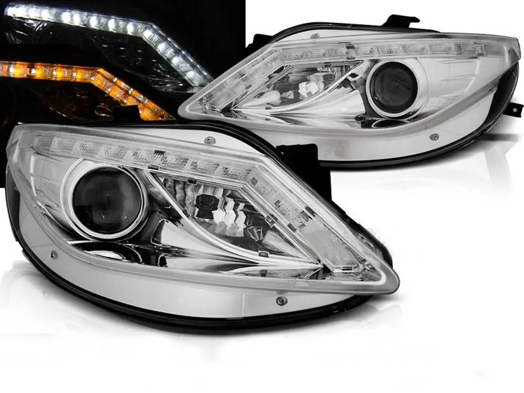 Frontlykter SEAT IBIZA (6J) 2008-2012 DAYLIGHT CHROME LED INDICATOR