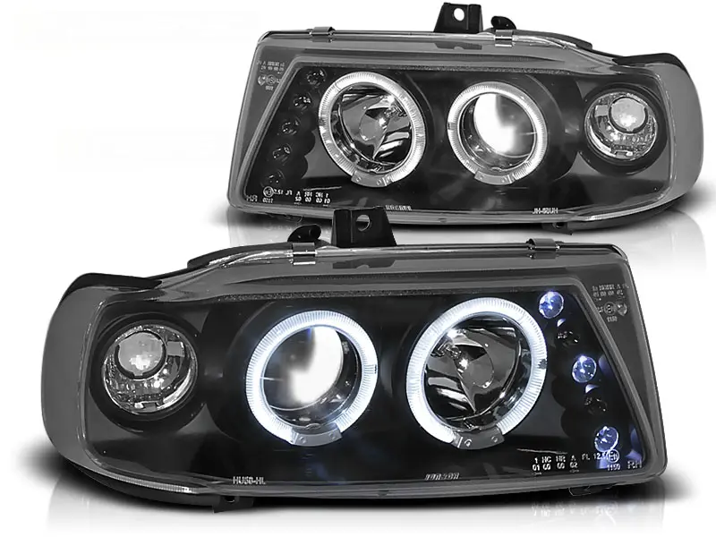 Frontlykter SEAT IBIZA/CORDOBA/ VOLKSWAGEN POLO (VARIANT, SEDAN) 1993-1999 ANGEL EYES BLACK