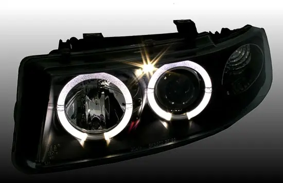Frontlykter SEAT LEON / SEAT TOLEDO 1999-2004 ANGEL EYES BLACK – bilde 3