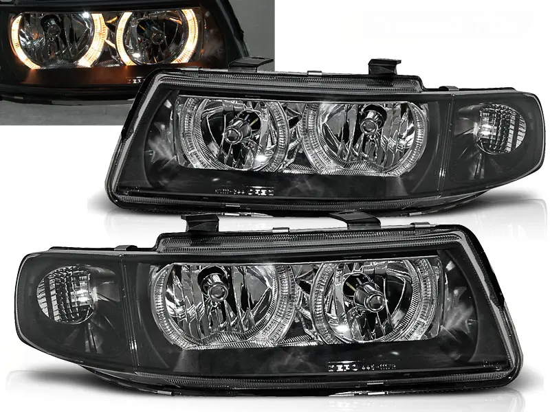 Frontlykter SEAT LEON / SEAT TOLEDO 1999-2004 ANGEL EYES BLACK
