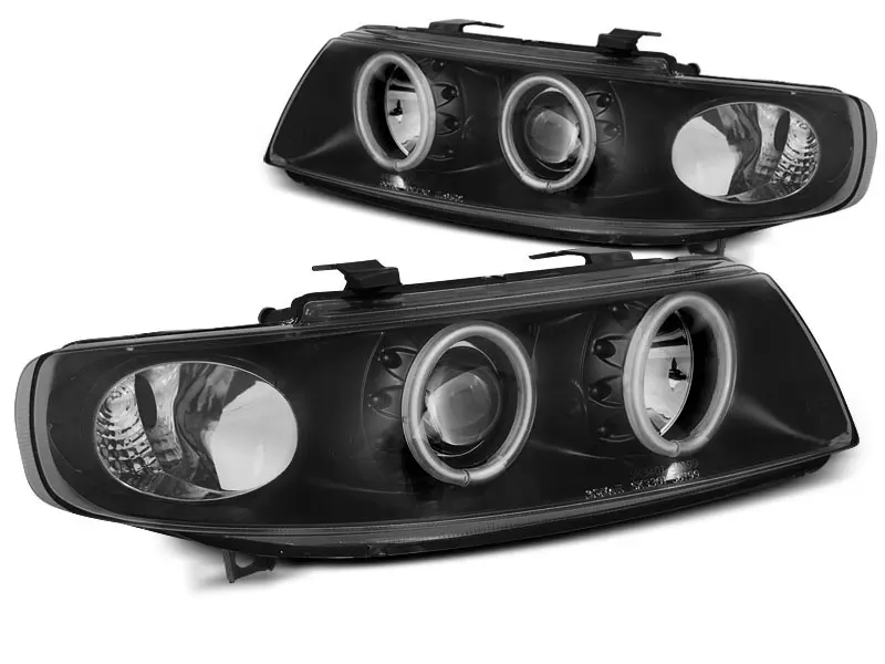 Frontlykter SEAT LEON / SEAT TOLEDO 1999-2004 ANGEL EYES CCFL BLACK – bilde 4