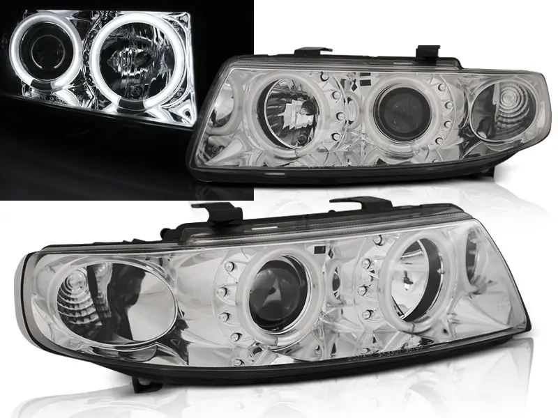 Frontlykter SEAT LEON / SEAT TOLEDO 1999-2004 ANGEL EYES CCFL CHROME