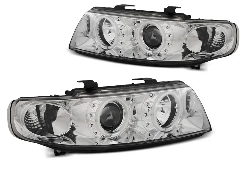 Frontlykter SEAT LEON / SEAT TOLEDO 1999-2004 ANGEL EYES CCFL CHROME – bilde 4