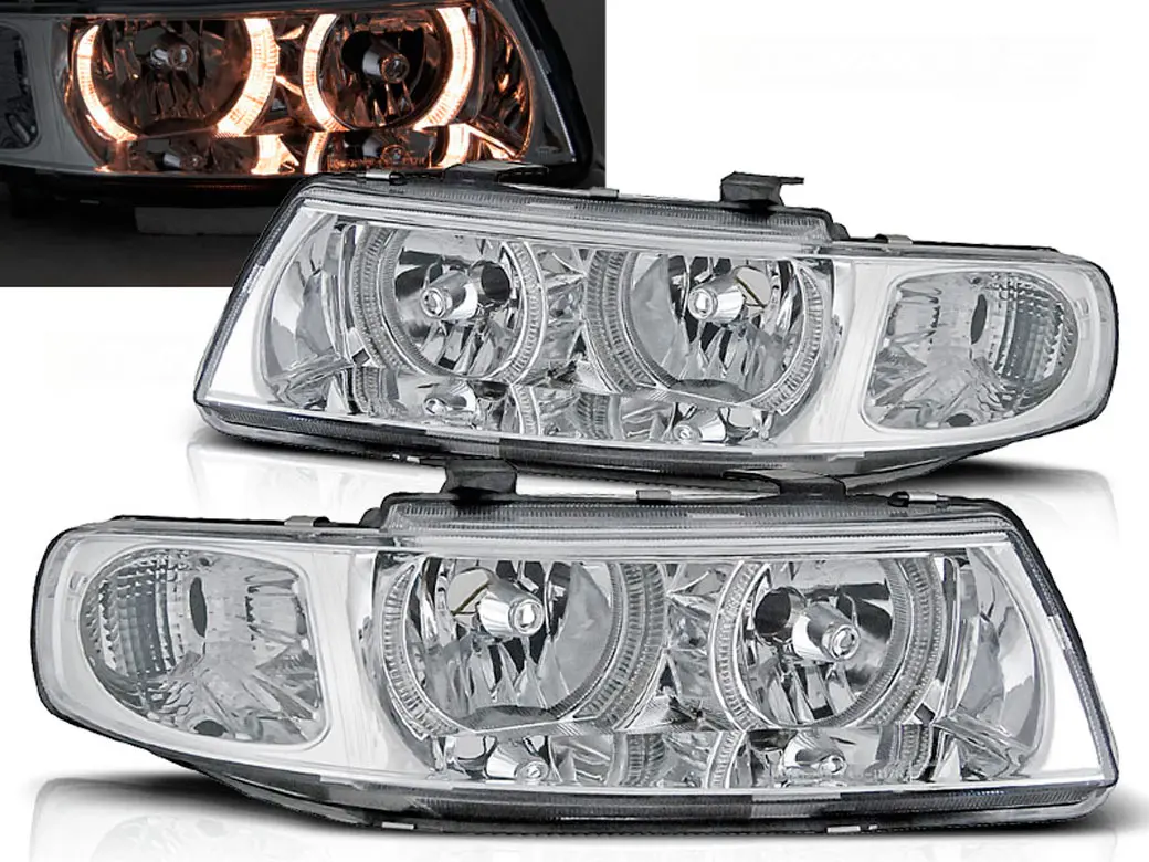 Frontlykter SEAT LEON / SEAT TOLEDO 1999-2004 ANGEL EYES CHROME