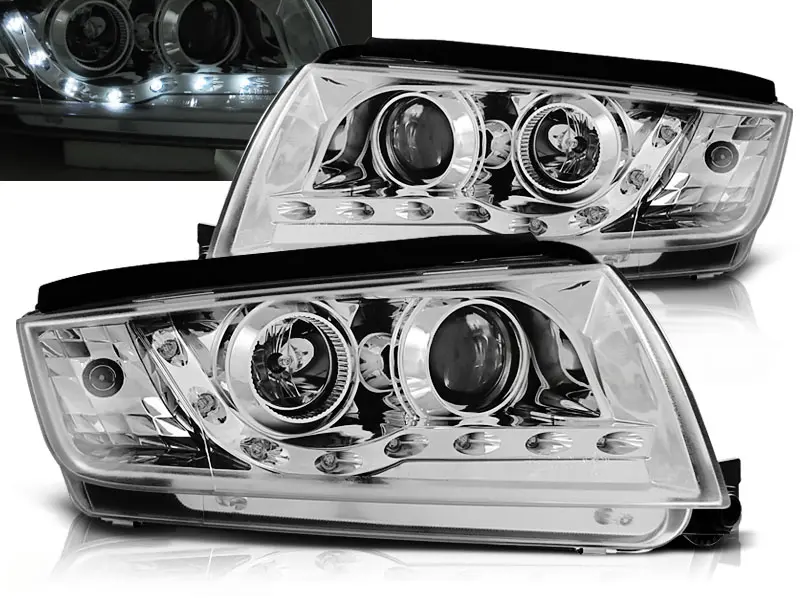 Frontlykter SKODA FABIA 1999-2008 DAYLIGHT CHROME
