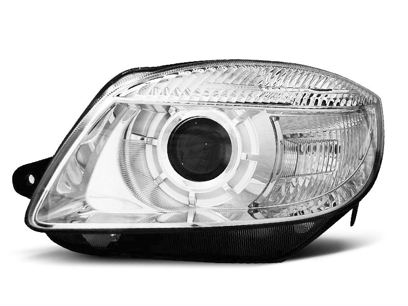 Frontlykter SKODA FABIA 2007-2010 / SKODA ROOMSTER 2006-2010 CHROME – bilde 2