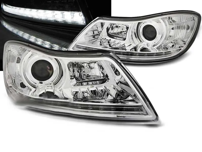 Frontlykter SKODA OCTAVIA 2009-2012 TRUE DRL CHROME – bilde 2