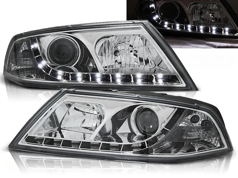 Frontlykter Skoda Octavia II 2004 - 2008 │ DAYLIGHT CHROME