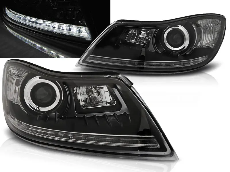 Frontlykter SKODA OCTAVIA II 2009-2012 DAYLIGHT BLACK – bilde 2