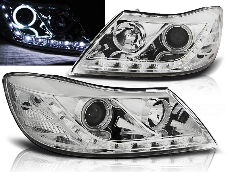 Frontlykter Skoda Octavia II 2009 - 2013 │ DAYLIGHT CHROME