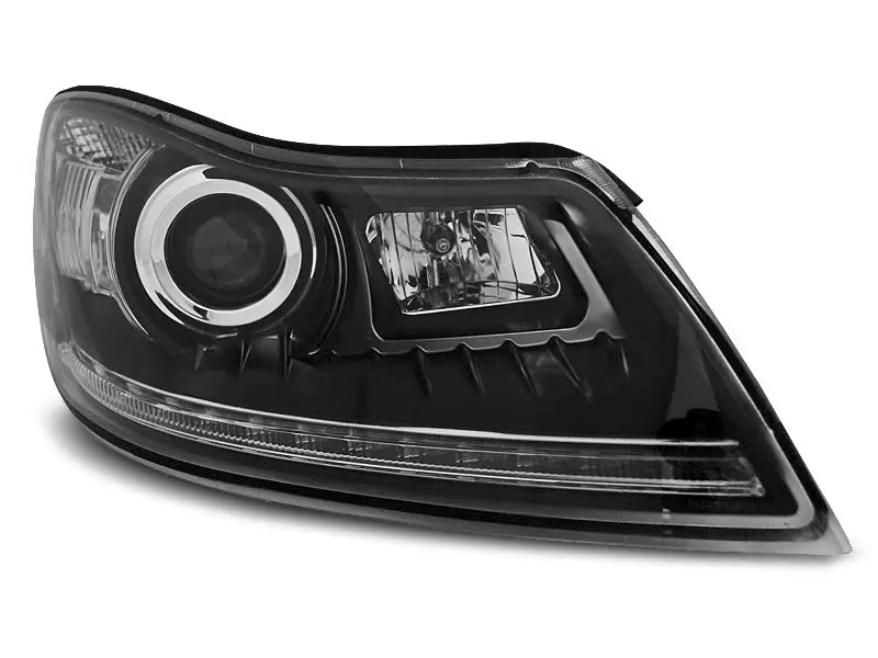 Frontlykter Skoda Octavia II 2009 - 2013 │ TRUE DRL BLACK – bilde 5
