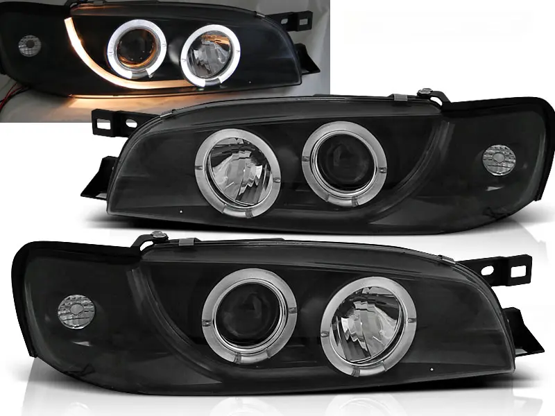 Frontlykter SUBARU IMPREZA 1993-2000 ANGEL EYES BLACK