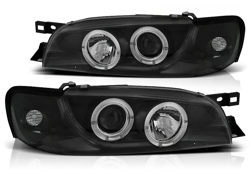 Frontlykter SUBARU IMPREZA 1993-2000 ANGEL EYES BLACK – bilde 2