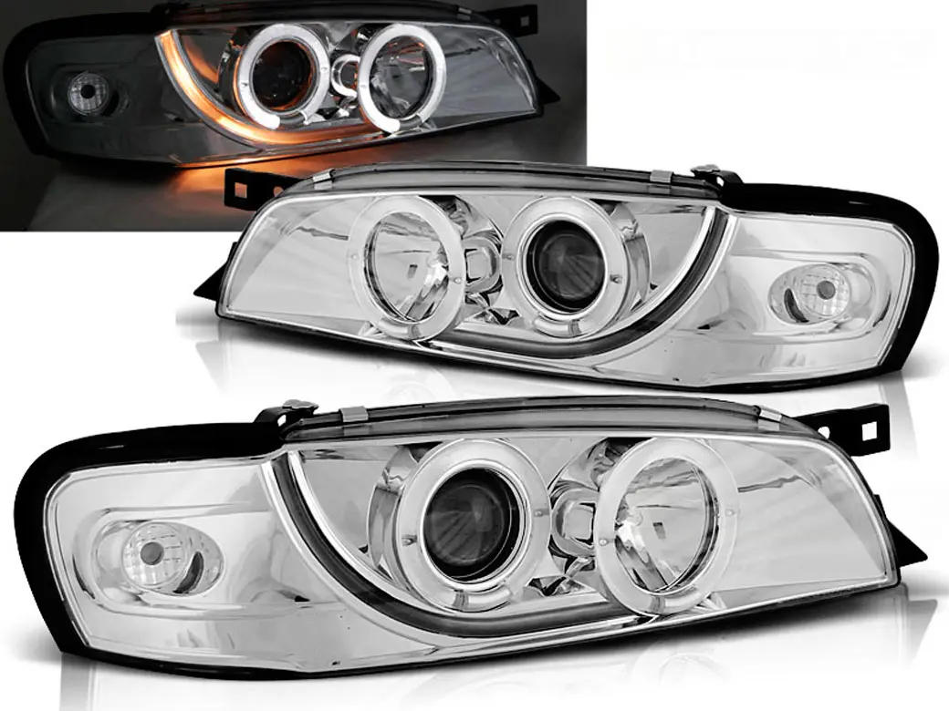 Frontlykter SUBARU IMPREZA 1993-2000 ANGEL EYES CHROME