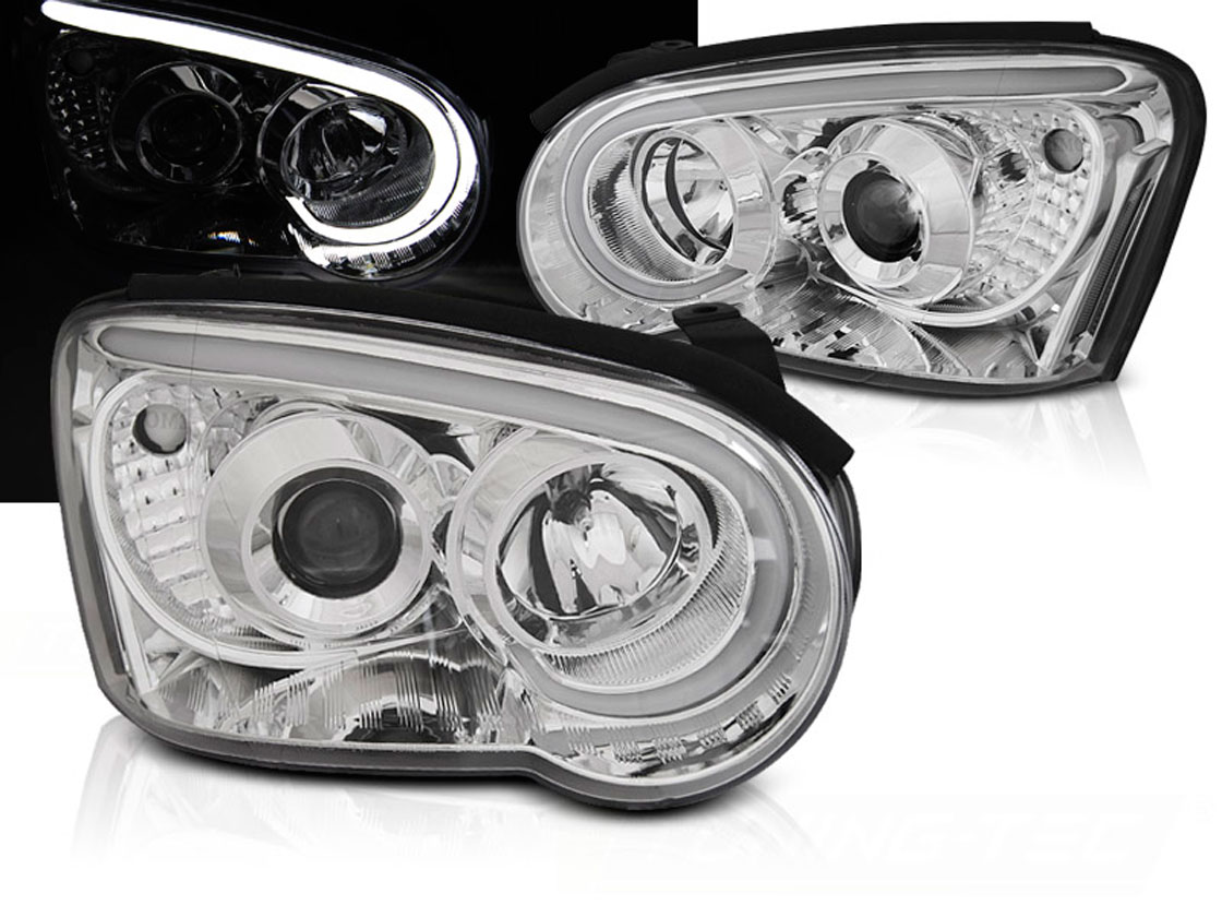 Frontlykter SUBARU IMPREZA II (GD) 2003-2005 TUBE LIGHT CHROME