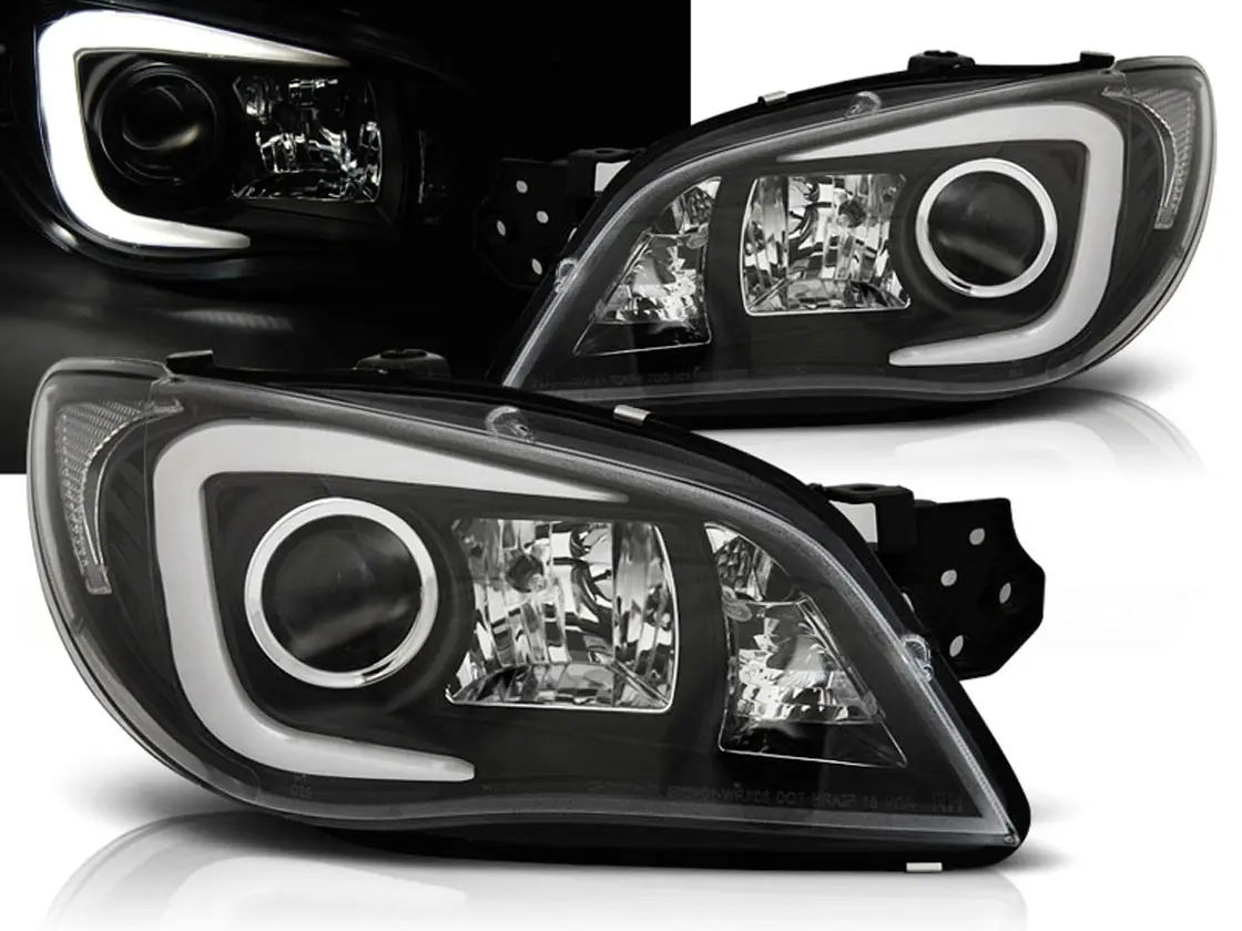 Frontlykter SUBARU IMPREZA II (GD) 2006-2007 TUBE LIGHT BLACK