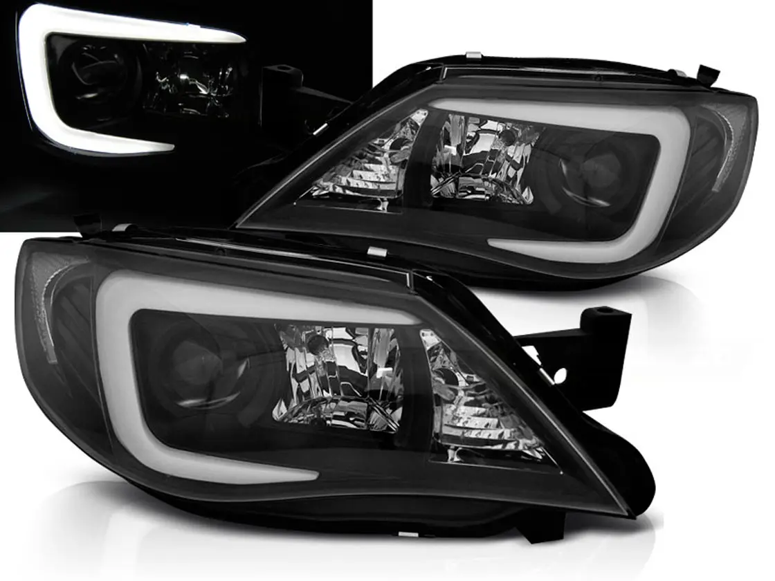 Frontlykter SUBARU IMPREZA III (GH) 2007-2012 TUBE BLACK