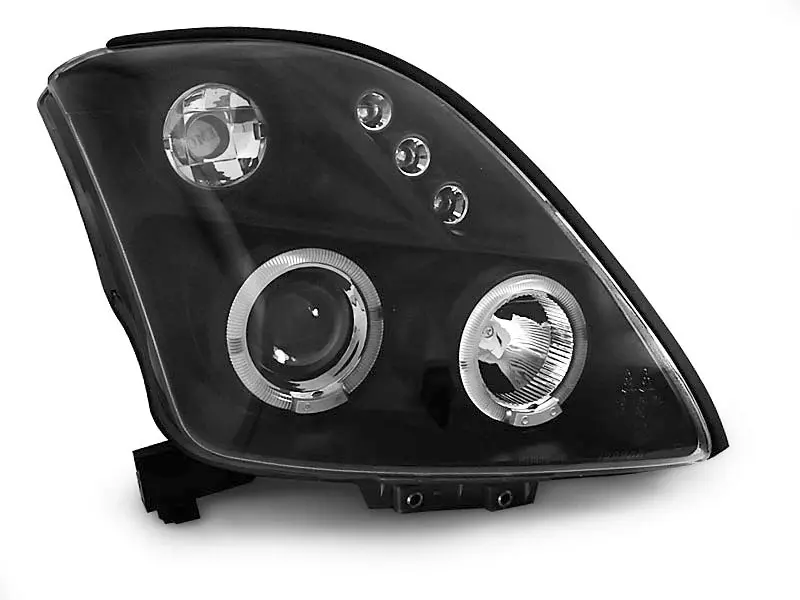 Frontlykter SUZUKI SWIFT 2005-2010 ANGEL EYES BLACK – bilde 2