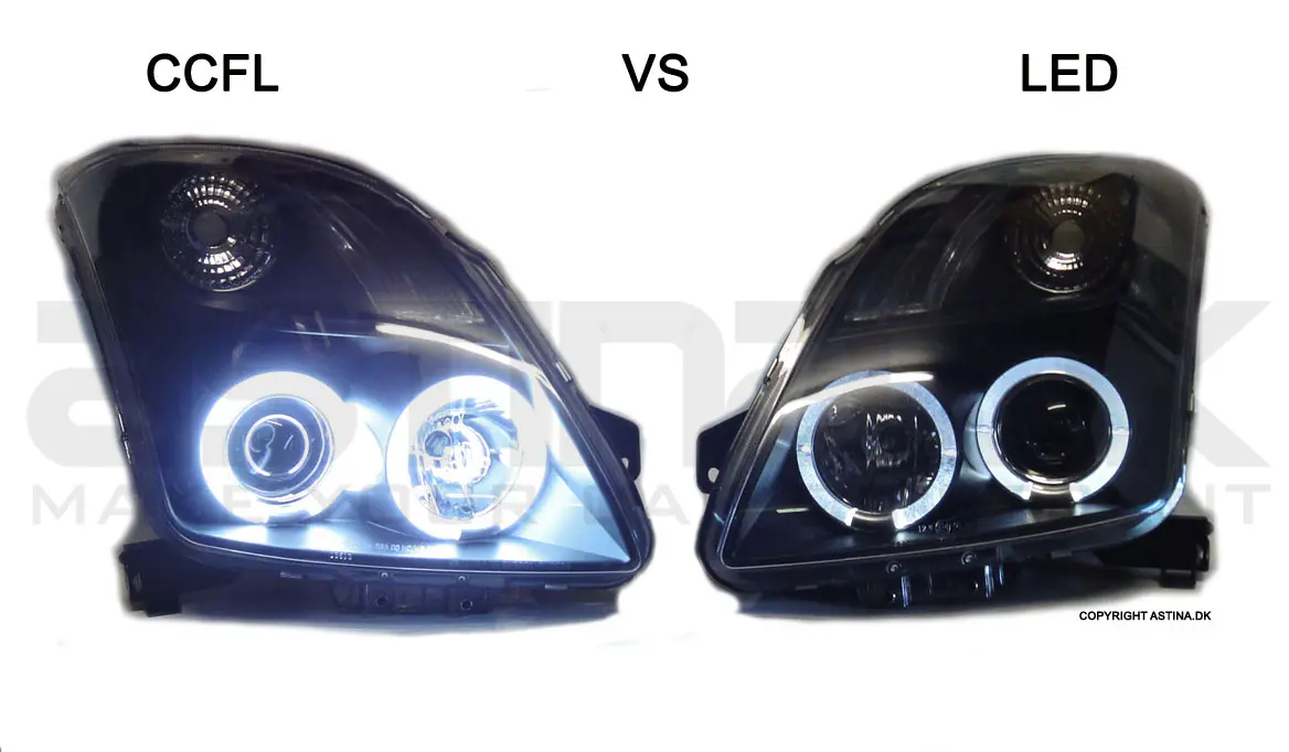 Frontlykter Suzuki Swift 2005 - 2010 | CCFL Angel Eyes Black – bilde 4