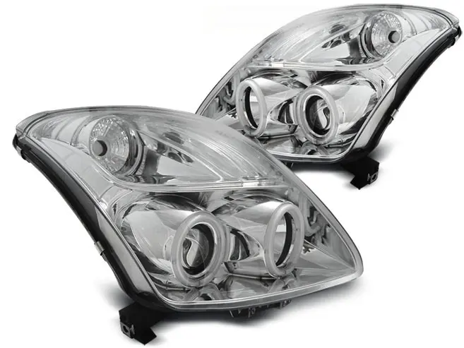 Frontlykter SUZUKI SWIFT 2005-2010 CCFL ANGEL EYES CHROME – bilde 3