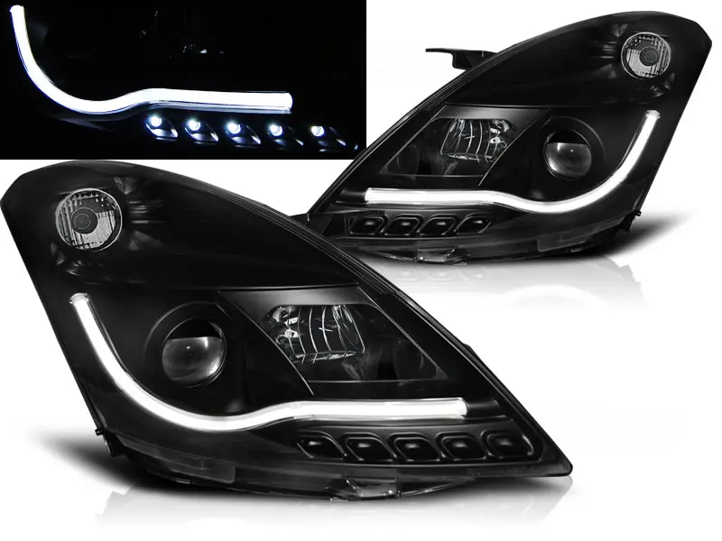 Frontlykter SUZUKI SWIFT V 2010-2016 TUBE LIGHT BLACK