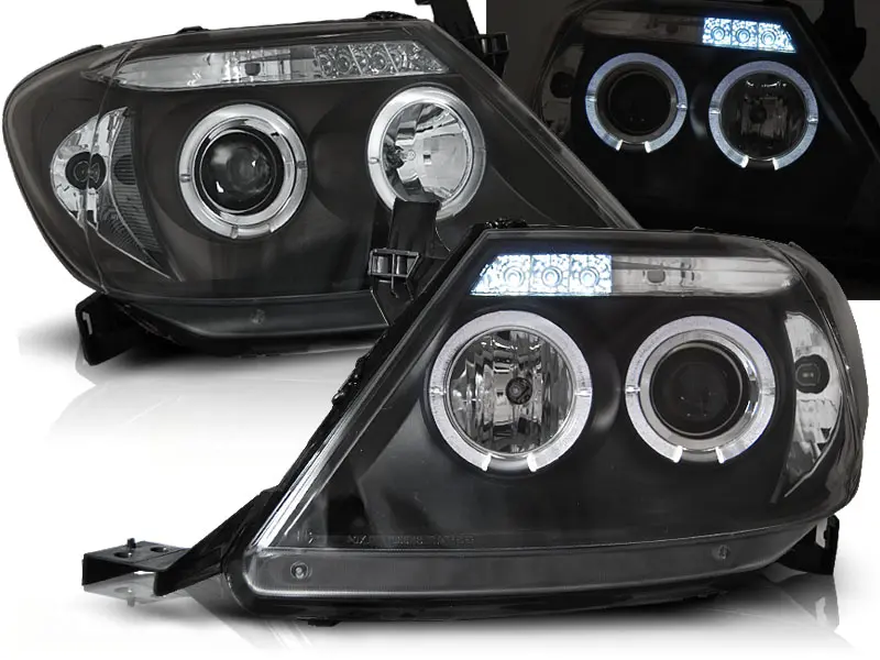 Frontlykter Toyota Hilux VII 2005 - 2011 ANGEL EYES BLACK Image 1