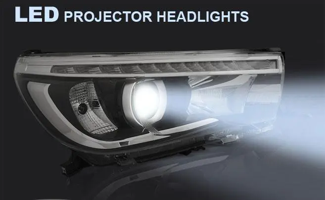 Frontlykter Toyota Hilux VIII 2015 - 2020 │ LED PROJECTOR TRUE DRL BLACK – bilde 2