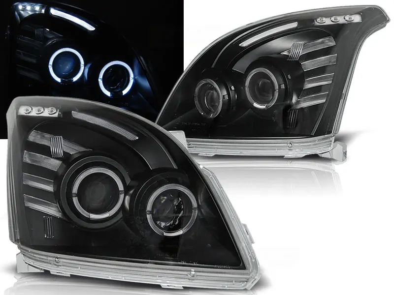 Frontlykter TOYOTA LAND CRUISER (120) 2003-2009 │ ANGEL EYES BLACK