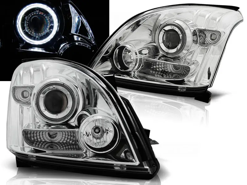 Frontlykter TOYOTA LAND CRUISER (120) 2003-2009 ANGEL EYES CHROME CCFL