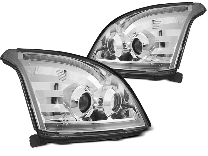 Frontlykter TOYOTA LAND CRUISER (120) 2003-2009 TUBE LIGHT SEQ LED CHROME – bilde 4
