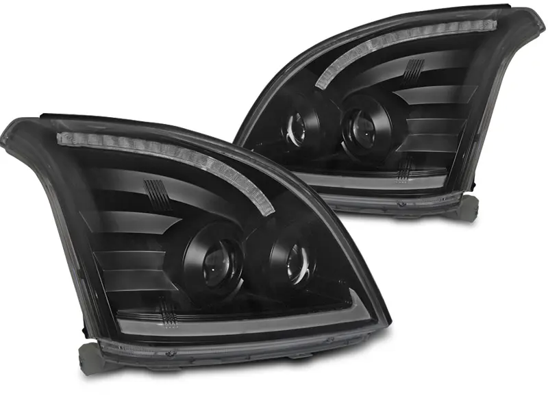 Frontlykter Toyota Land Cruiser J120 2002 - 2009 │ TUBE LIGHT SEQ LED BLACK – bilde 7