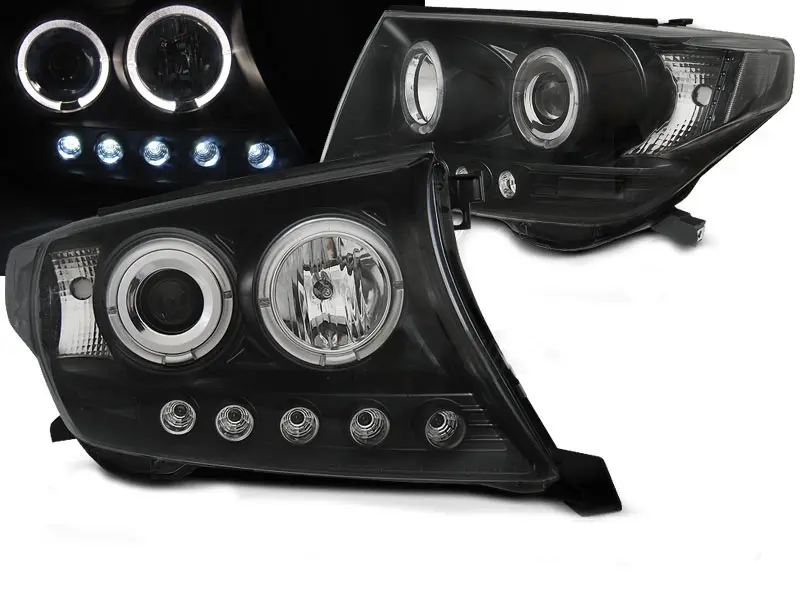 Frontlykter Toyota Land Cruiser J200 2007 - 2012 │ ANGEL EYES BLACK
