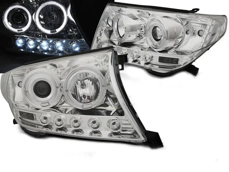 Frontlykter Toyota Land Cruiser J200 2007 - 2012 │ ANGEL EYES CHROME