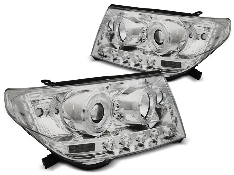 Frontlykter Toyota Land Cruiser J200 2007 - 2012 │ ANGEL EYES CHROME – bilde 3