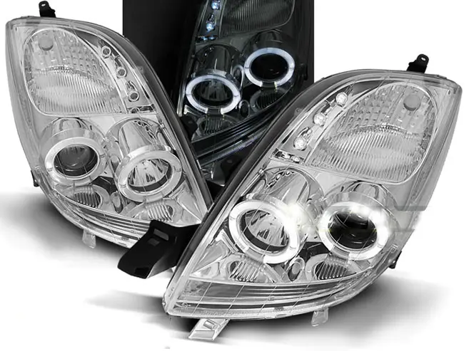 Frontlykter TOYOTA YARIS 2006-2009 ANGEL EYES CHROME