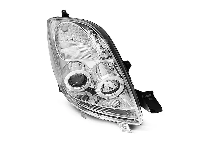 Frontlykter TOYOTA YARIS 2006-2009 ANGEL EYES CHROME – bilde 2