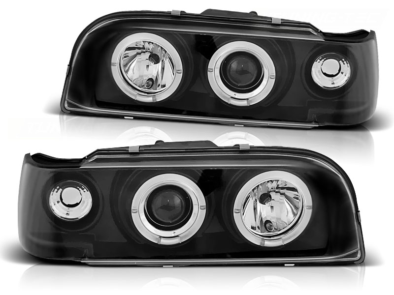 Frontlykter Volvo 850 1992-1996 │ Angel Eyes Black – bilde 2