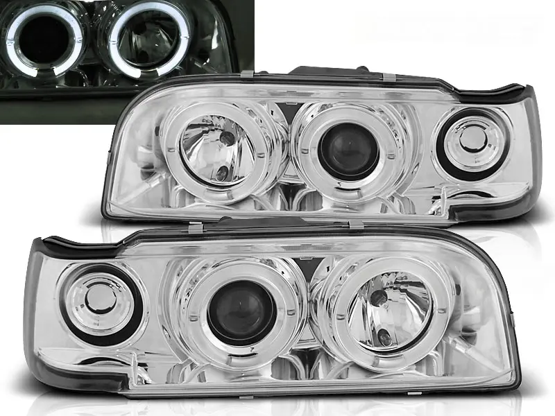 Frontlykter VOLVO 850 1992-1996 ANGEL EYES CHROME