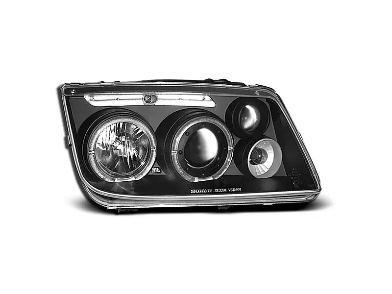 Frontlykter VW Bora 1998 - 2005 │ ANGEL EYES BLACK – bilde 2