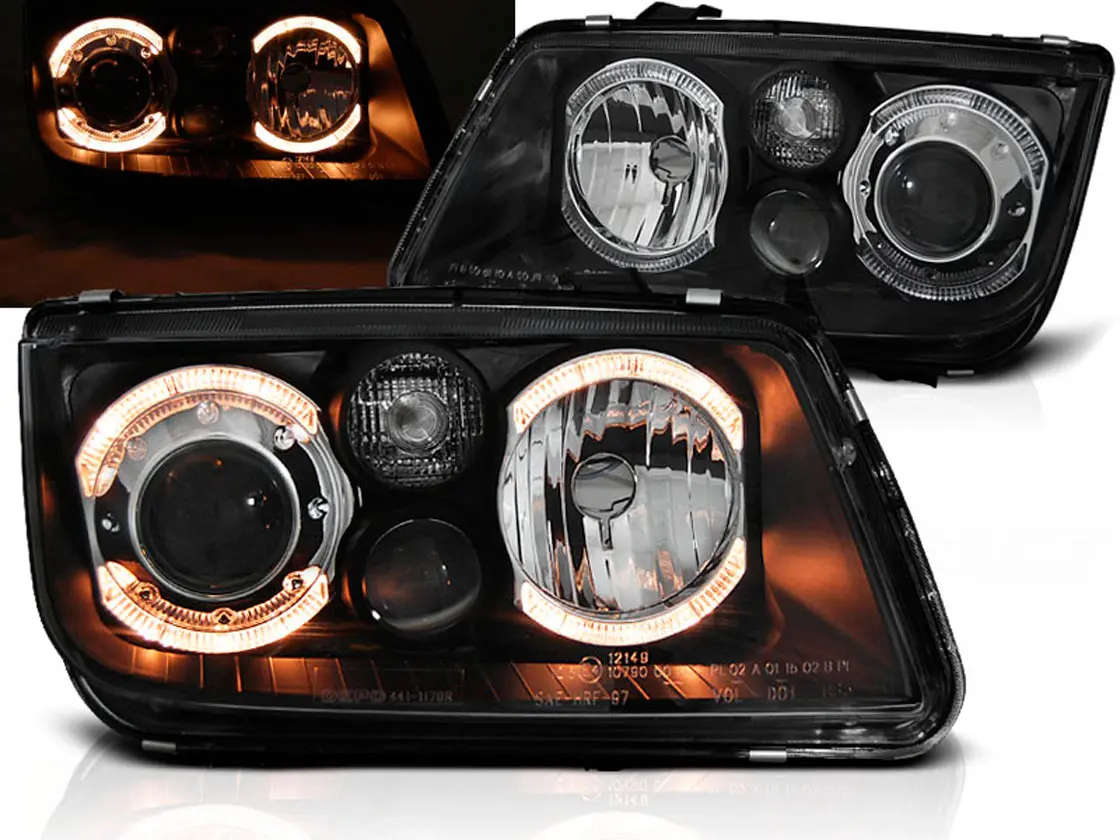 Frontlykter VW Bora 1998 - 2005 │ ANGEL EYES BLACK