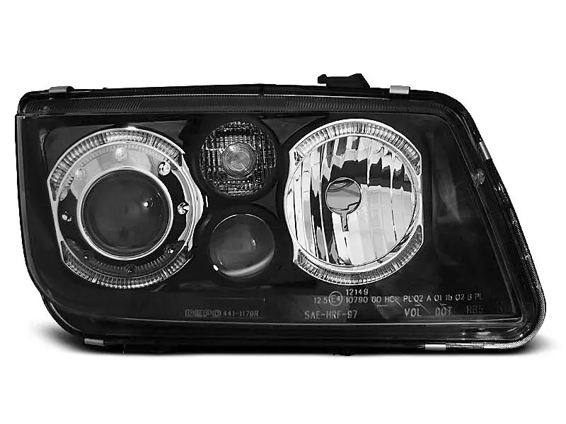 Frontlykter VW Bora 1998 - 2005 │ ANGEL EYES BLACK – bilde 2