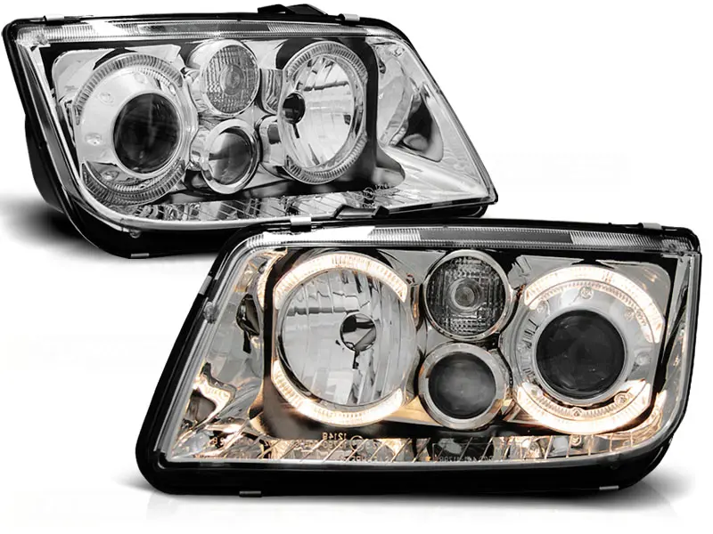 Frontlykter VW Bora 1998 - 2005 │ ANGEL EYES CHROME – bilde 2