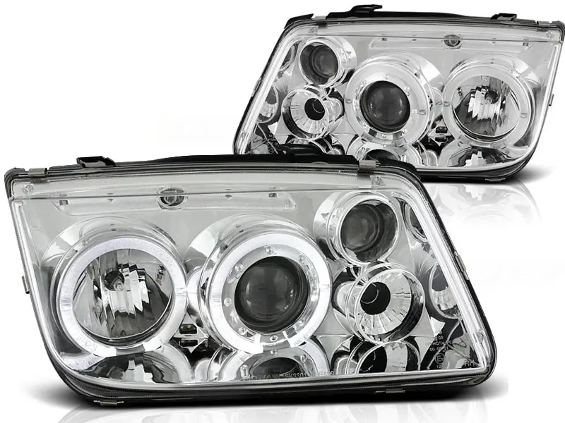Frontlykter VW Bora Variant 1998 - 2005 │ ANGEL EYES CHROME