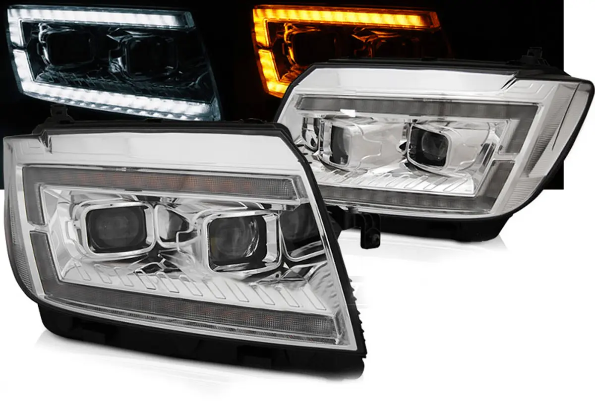 Frontlykter VW Crafter II 2016 -> │ TUBE LIGHT CHROME DRL SEQ