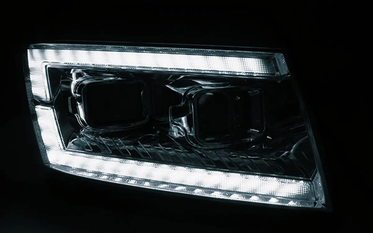 Frontlykter VW Crafter II 2016 -> │ TUBE LIGHT CHROME DRL SEQ – bilde 2