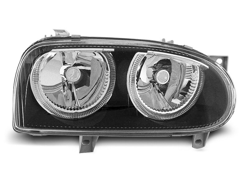 Frontlykter VW GOLF 3 1991-1997 ANGEL EYES BLACK – bilde 3